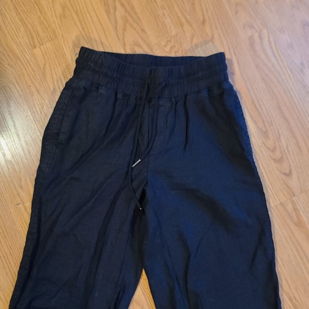 QUINCE 100% EUROPEAN LINEN WIDE LEG PANTS ELASTIC WAIST DRAWSTRING sz S x 30" - Picture 3 of 6